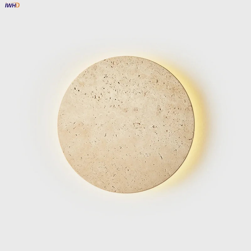 Nordic LED Wall Sconce Yellow Travertine Stair Light Fixture Bedroom Decor