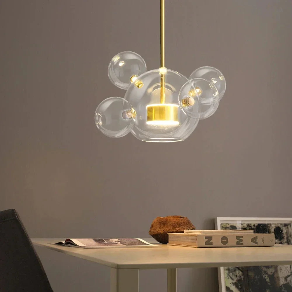 Glass Bubble Chandelier Customized Pendant Light for Living Room Atmosphere