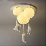 Bear Resin Pendant Light for Children's Room & Kindergarten