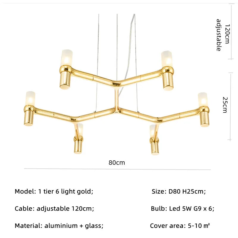 Afralia™ Metal Pendant Chandelier LED Lighting Fixture for Modern Luxury Foyer, Stairs & Indoor
