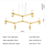 Afralia™ Metal Pendant Chandelier LED Lighting Fixture for Modern Luxury Foyer, Stairs & Indoor