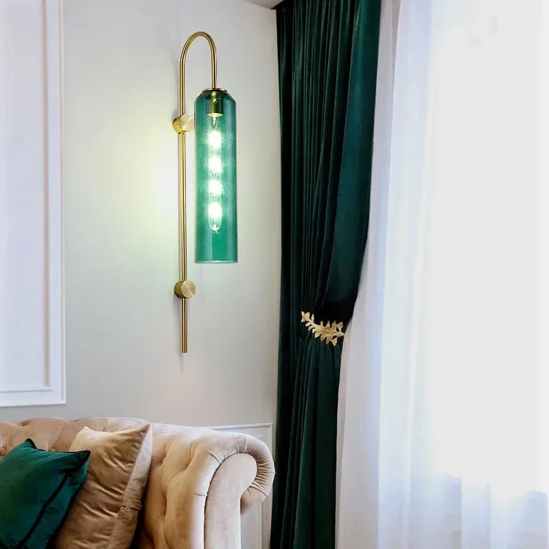 Glass Sconce Wall Lamp for Bedroom Living Room