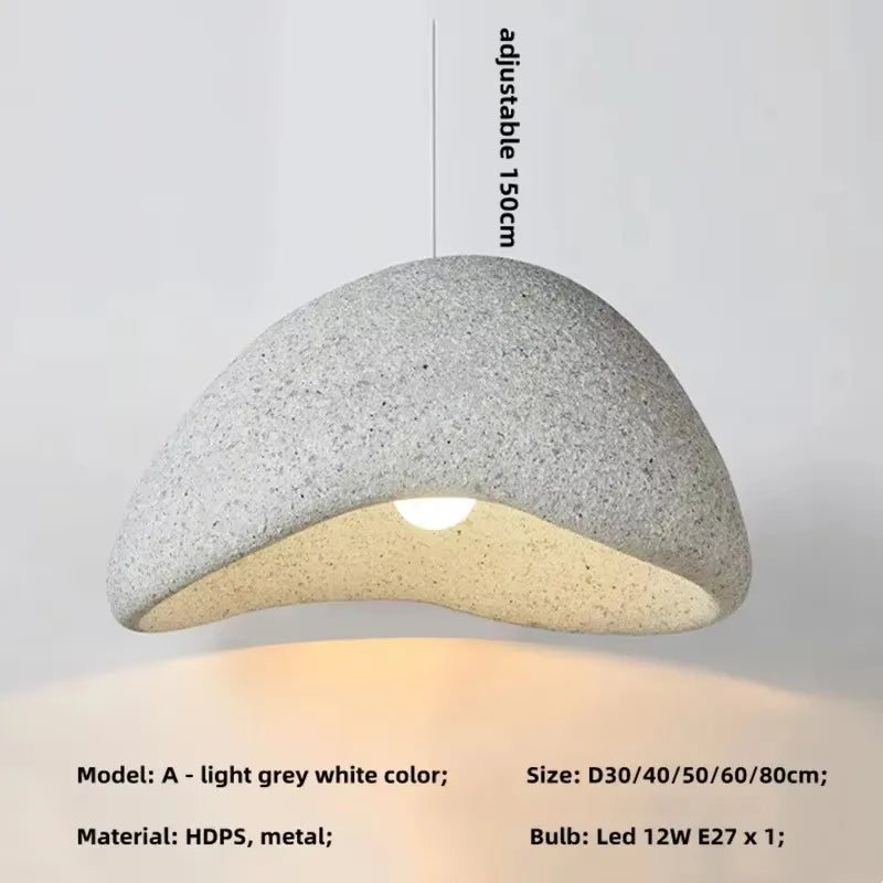 Wabi Sabi E27 LED Pendant Light - Nordic Minimalism Loft Hang Lamp
