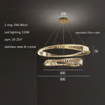 Luxury Gold Crystal Pendant Lights Dimmable LED Modern Living Room Fixture