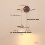 Ceramic Wood LED Wall Sconce, Modern Adjustable Nordic Lamparas De Pared for Bedroom