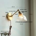 Afralia™ Brass Swing Arm LED Wall Light Fixture with Rotatable Arms & Pull Chain Switch