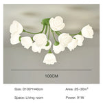White Flower Ceiling Light: Modern, Chic, Ideal for Living Room, Bedroom, Dining Room