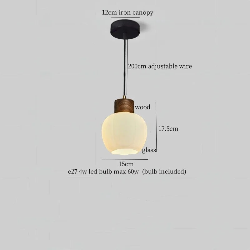 White Glass LED Pendant Lights for Modern Minimalist Decoration