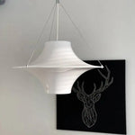 UFO Chandelier Cream LED Pendant Light Acrylic Saucer Lamp for Home Decor