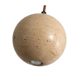 Stone Ball LED Pendant Lamp: Stylish Round Hanging Light for Bedroom & Living Room