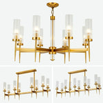 Gold Metal Glass LED Pendant Lights Chain Hanging Lamp
