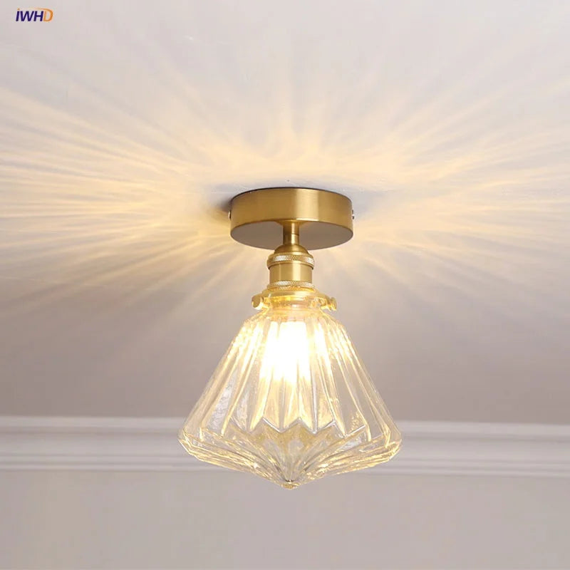 Diamond Glass LED Ceiling Lights - Modern Nordic Luxury Canopy Fixture