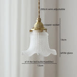 White Glass Copper LED Hanging Lamp Pendant Light Fixtures - Nordic Modern Style