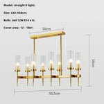 Gold Metal Glass LED Pendant Lights Chain Hanging Lamp