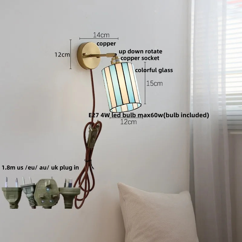 White Glass LED Wall Light with Pull Chain Switch, Japanese Style Hallway Lamp