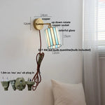 White Glass LED Wall Light with Pull Chain Switch, Japanese Style Hallway Lamp