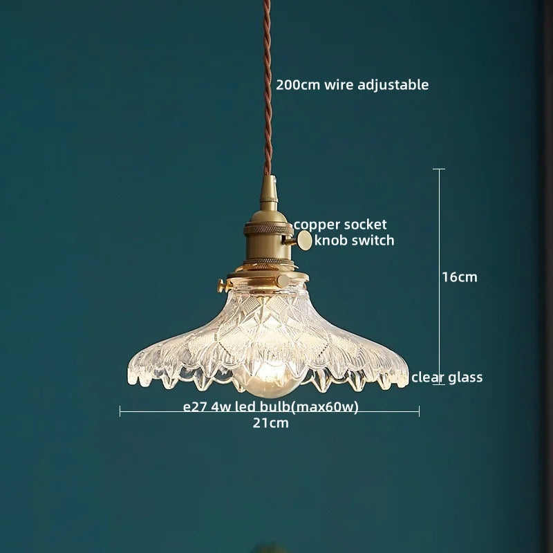 Clear Glass LED Pendant Light | Nordic Hanging Chandelier for Kitchen, Living Room