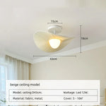 Nordic Beige Pleated Fabric LED Pendant Lights: Stylish Bar Droplight for Dining Room