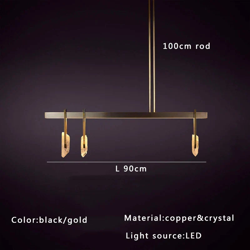 Crystal Pendant Light: Modern Luxury Designer Copper Fixture