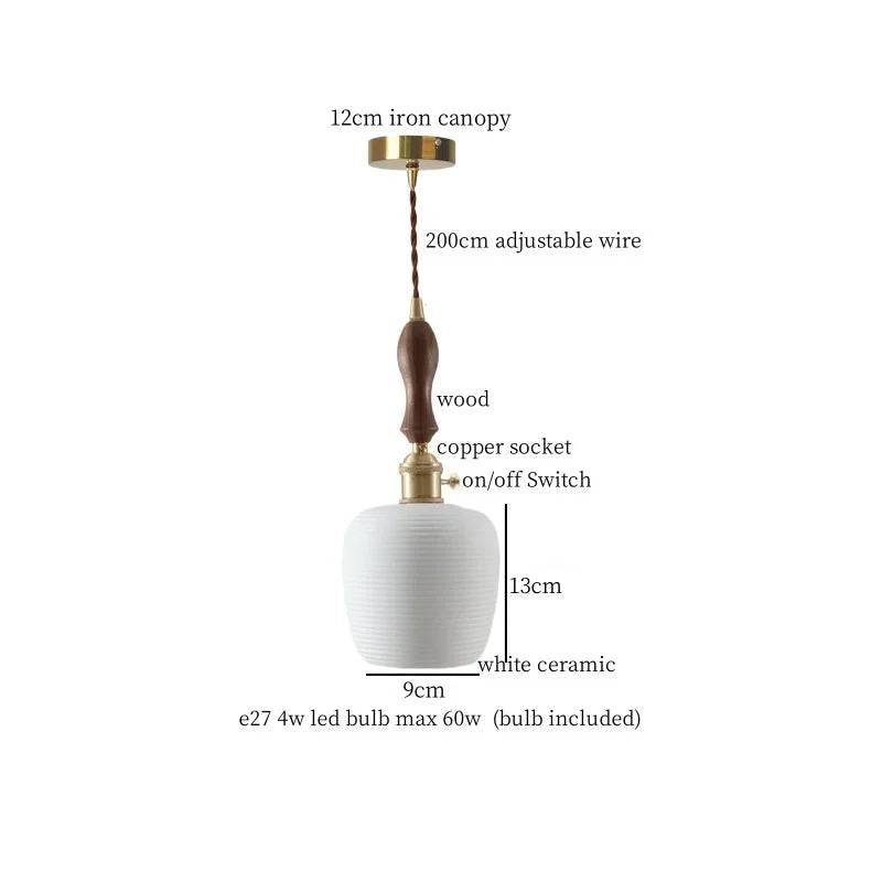 Ceramic LED Hanging Pendant Light - Modern Nordic Design for Home Decor