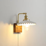 Walnut Ceramic LED Wall Lamp Pull Chain Switch - Modern Bathroom Mirror Light