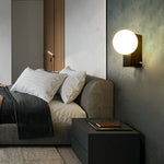 Glass Ball Wall Sconce Light: Metal Base, G9 Bulb