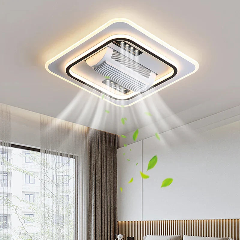 Bladeless LED Ceiling Fan Light: Modern Invisible Fan Lamp for Bedroom & Living Room