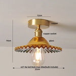 Smoke Gray Glass LED Ceiling Light - Modern Nordic Style