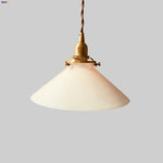 White Glass LED Pendant Lamp Nordic Modern Copper Socket Hanging Lights