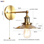Loft LED Wall Lamp Gold Pull Chain Switch Industrial Luminaire