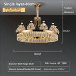 Crystal Chandelier: Postmodern Light Luxury Double-Layer Pendant for Home Living Room
