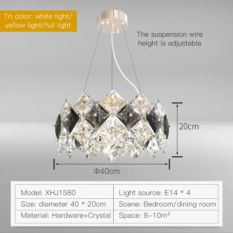 Crystal Chandelier: Postmodern Luxury Pendant for Living Room, Bedroom, and Restaurant