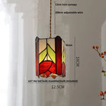 Rubik's Cube LED Pendant Lamp - Walnut Wood Colorful Glass Hanging Lights