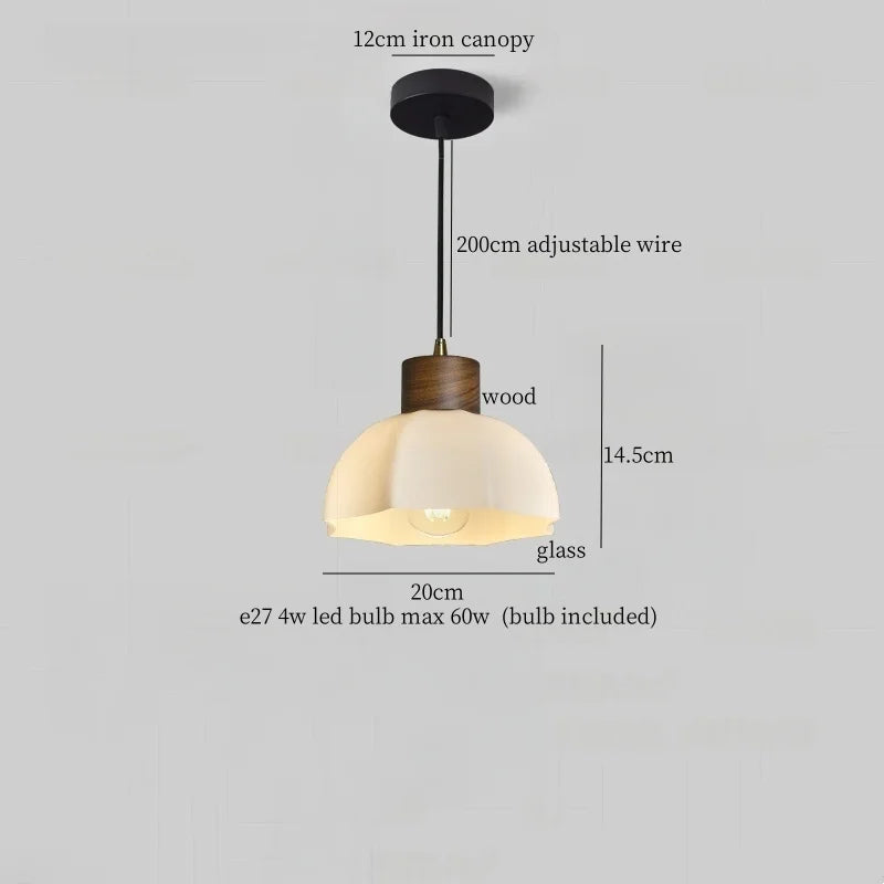 White Glass LED Pendant Lights for Modern Minimalist Decoration