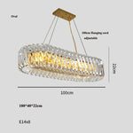 Oval LED Glass Chandelier Lighting in Gold & Silver Stainless Steel