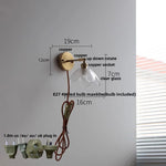 Glass Bedside Sconce: Modern Nordic LED Wall Light with Pull Chain Switch
