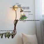 Rotatable Flower Glass LED Wall Sconce with Pull Chain Switch for Home Decor