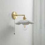 Ceramic Copper LED Wall Light with Pull Chain Switch for Modern Nordic Home Decor
