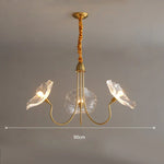 Lotus Leaf Glass Ceiling Chandelier with E14 Bulb