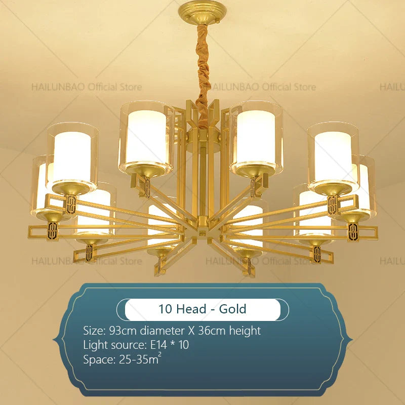 Zen Copper Chandelier for Living Room, Dining Room, Hotel, Restaurant