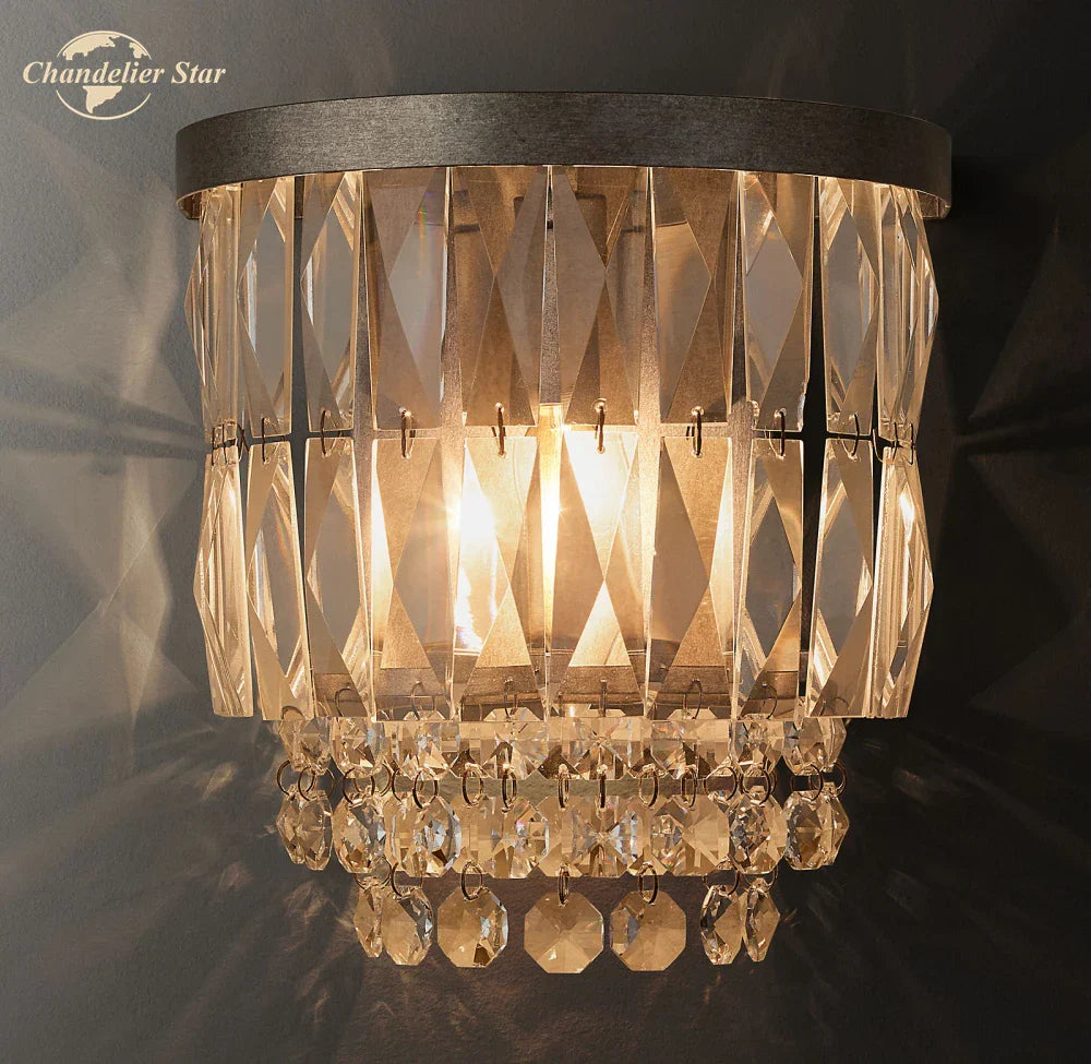 Crystal LED Wall Sconce Light Fixture - Portia Collection