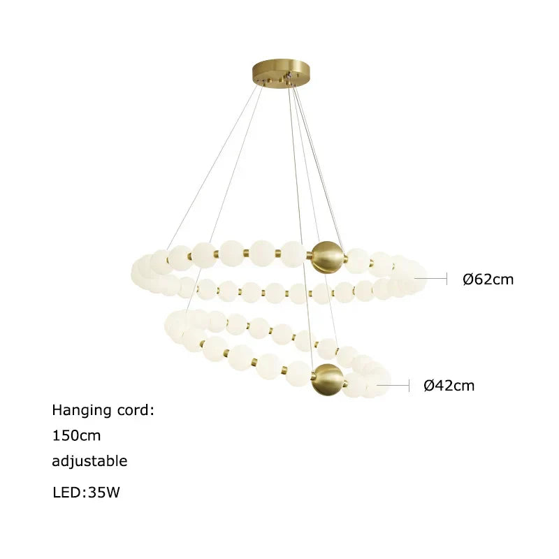 Love Gold Chrome Chandelier LED Suspension Lighting for Dinning Room