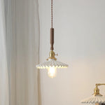 Copper Ceramic LED Pendant Light with Knob Switch - 4w Bulb & Lamparas Colgante