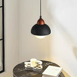Black Travertine Pendant Light: Nordic Modern LED Hanging Lamp for Living Room & Bedroom