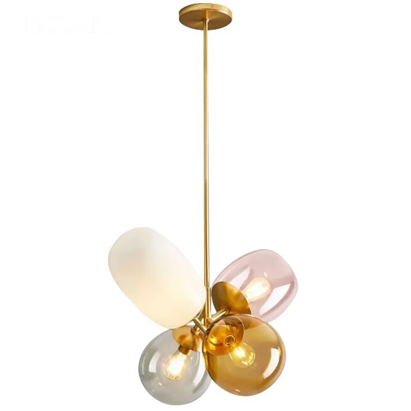 Glass Balloon Chandelier: Colorful Suspension Pendant Light for Living Room, Bedroom