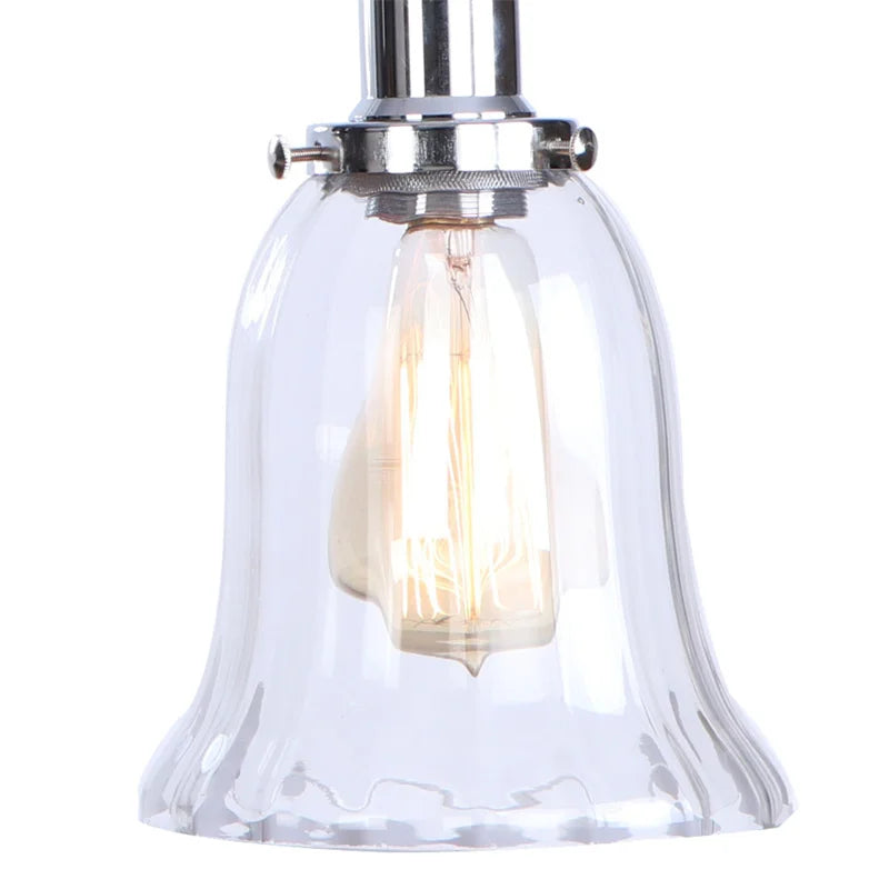 Chrome Industrial LED Wall Sconce Swing Arm Clear Glass Lamp