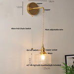 Clear Glass LED Wall Light with Pull Chain Switch for Modern Decor
