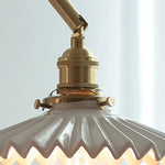 Nordic LED Walnut Wood Wall Lamp with Rotating Ceramic Copper Pull Chain Switch