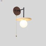 Yellow Travertine LED Wall Lamp Iron Pull Chain Switch Nordic Modern Stair Light