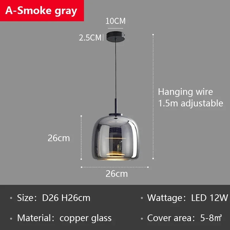 Modern Glass LED Pendant Lights for Dining Room Kitchen Table & B&B Loft Stair Chandeliers